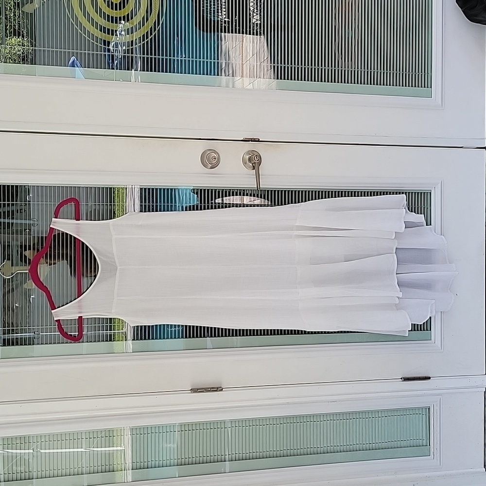 Leifsdottir Anthropologie Cotton White High-Low Midi Dress Sz XS - Picture 5 of 14